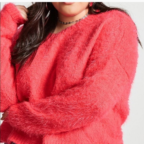 Forever 21 Sweaters - 🔥1DAY ONLY SALE FURRY HOT PINK SWEATER